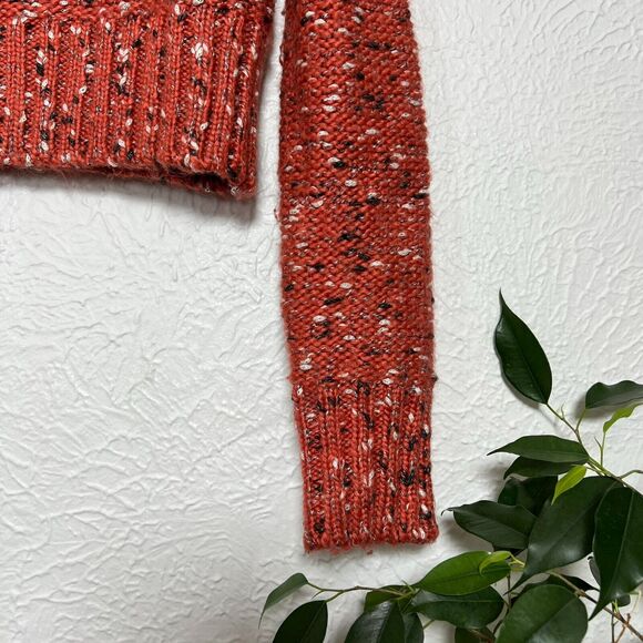 Anthropologie John + Jenn Women's XS Apple Blossom Red Marled Cropped Sweater - Picture 4 of 11